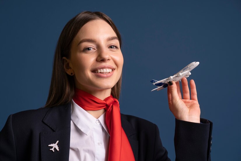 portrait-flight-attendant-with-plane-figurine_23-2150282856